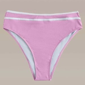 SHEIN Rib Contrast Trim Bikini Panty